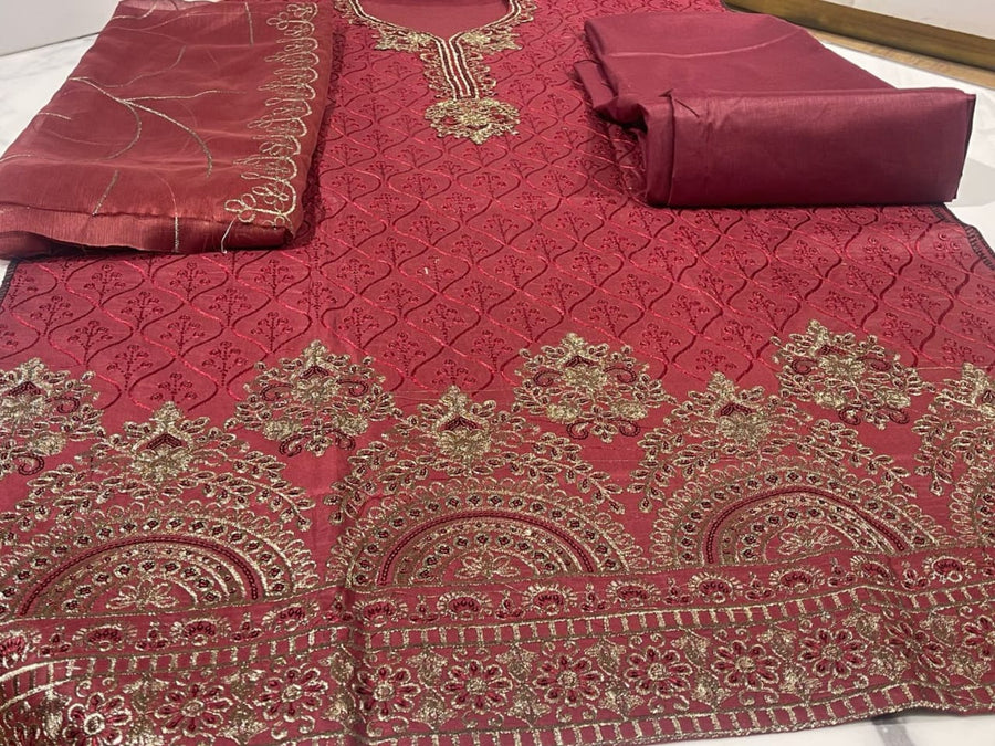 3 Piece Embroidered lawn cotton suit